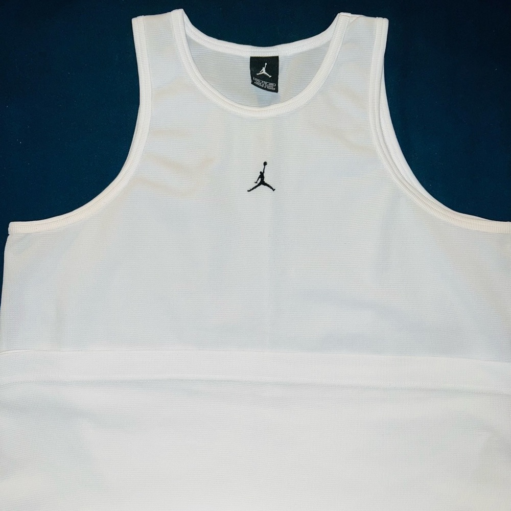 Jordan White Tank Top with Black Logo